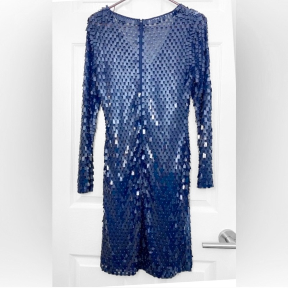 NWOT - French Connection Navy Sequin Long Sleeve Dress - Picture 2 of 4